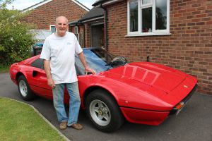 Simon and his classic Ferrari